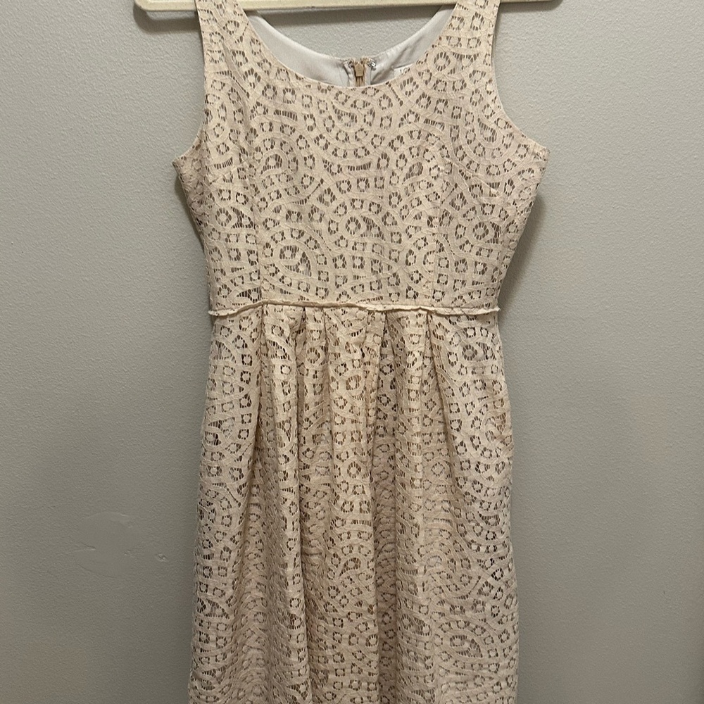 J Crew Blush Broderie Anglaise Dress, size 2 pre owned - Picture 3 of 11
